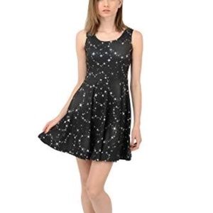 CowCow Starry Black Night Skater Dress